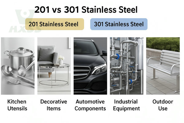 Typical Applications of 201 and 301 Stainless Steel
