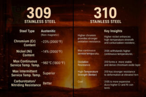 Stainless Steel 309 vs 310 – What’s the Difference