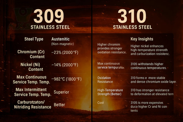 Stainless Steel 309 vs 310 – What’s the Difference