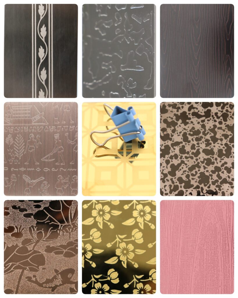 Etched stainless steel sheet