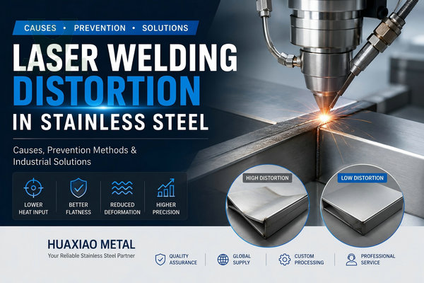 Laser welding distortion in stainless steel sheet and plate, showing common causes, prevention methods, and industrial solutions for reducing welding deformation in stainless steel fabrication.