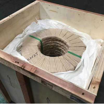 Export standard wooden case packaging for 301 stainless steel strip