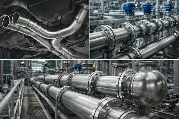 430 stainless steel seamless pipe applications: automotive exhaust, chemical processing pipeline, industrial heat exchanger