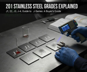 Comparison of 201 stainless steel sub-grades J1 J2 J3 J4 J5 with XRF analyzer and chemical testing.