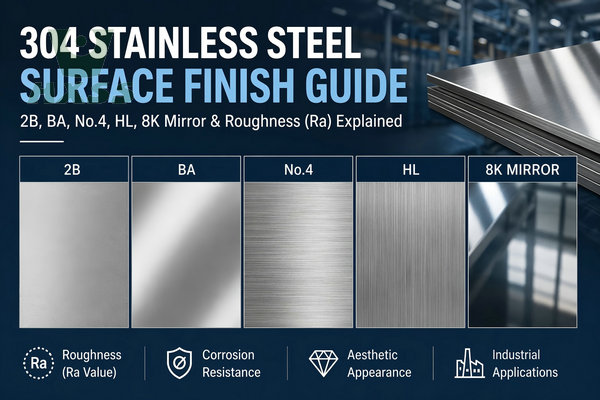 304 Stainless Steel Surface Finish Guide: 2B, BA, No.4, HL & 8K Mirror Explained