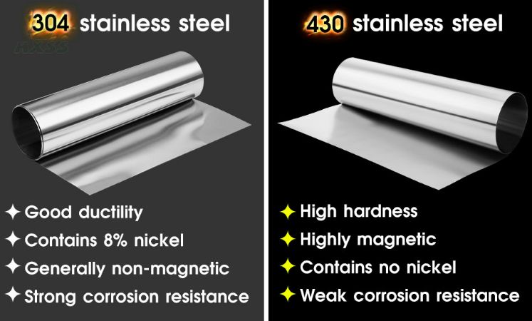304 VS 430 Stainless Steel Foil